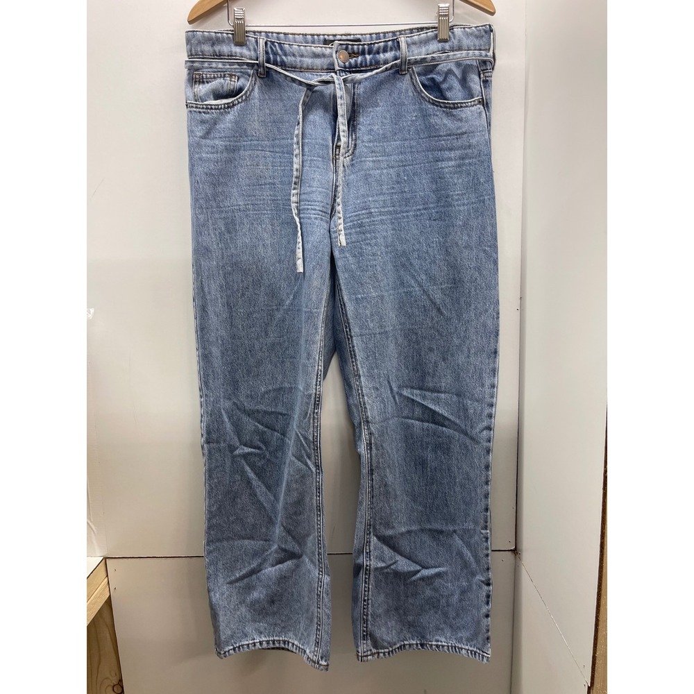 Buffalo Jeans Womens Size 10 Light Wash Wide Leg Drawstring Waist Denim Pants